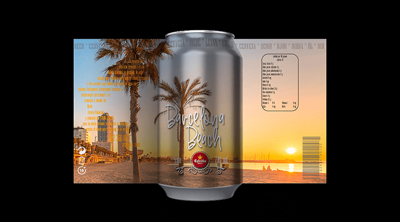 Estrella Damm, diseño de latas de cerveza diseño de latas de cerveza