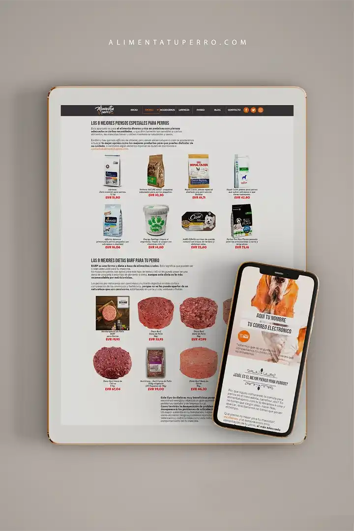 diseño web tienda mascotas