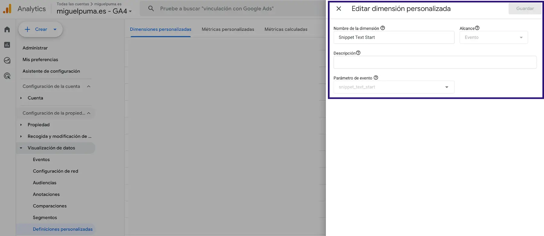 Cómo medir el tráfico de la vista generada con IA en Google definiciones personalizadas tag manager