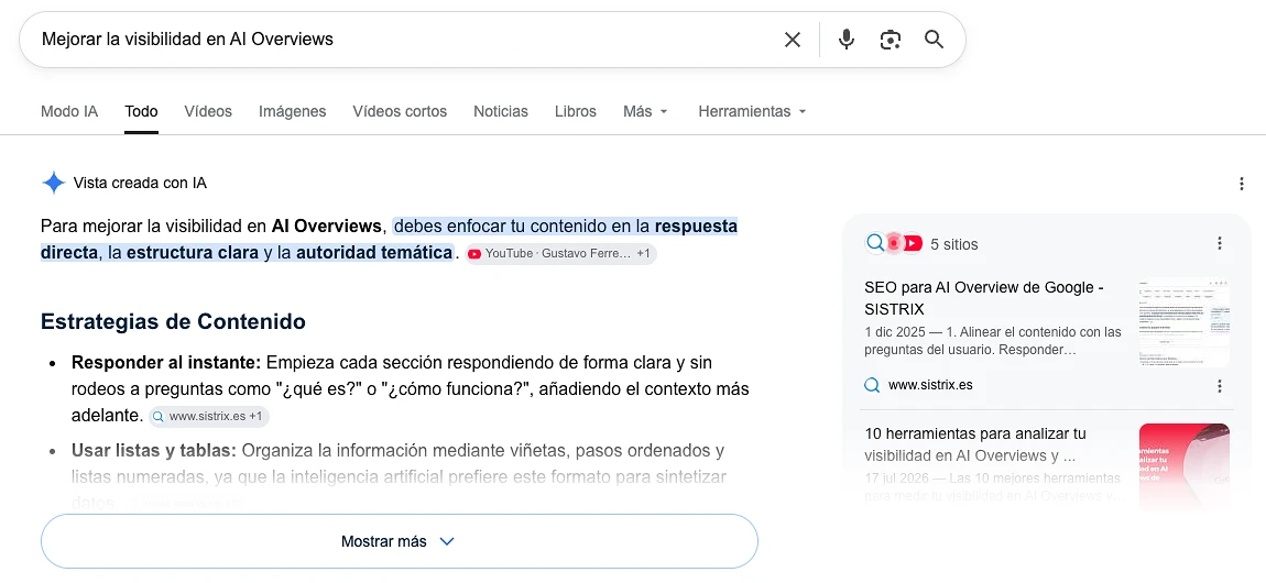 aparecer en ai overviews de google